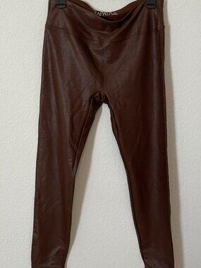 Women's Tapata Faux Brown Leather Leggings Size XL